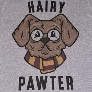Harry Potter Tank Top 'Hairy Pawter' Women's Large Gray Dog Mom Merch Sleeveless